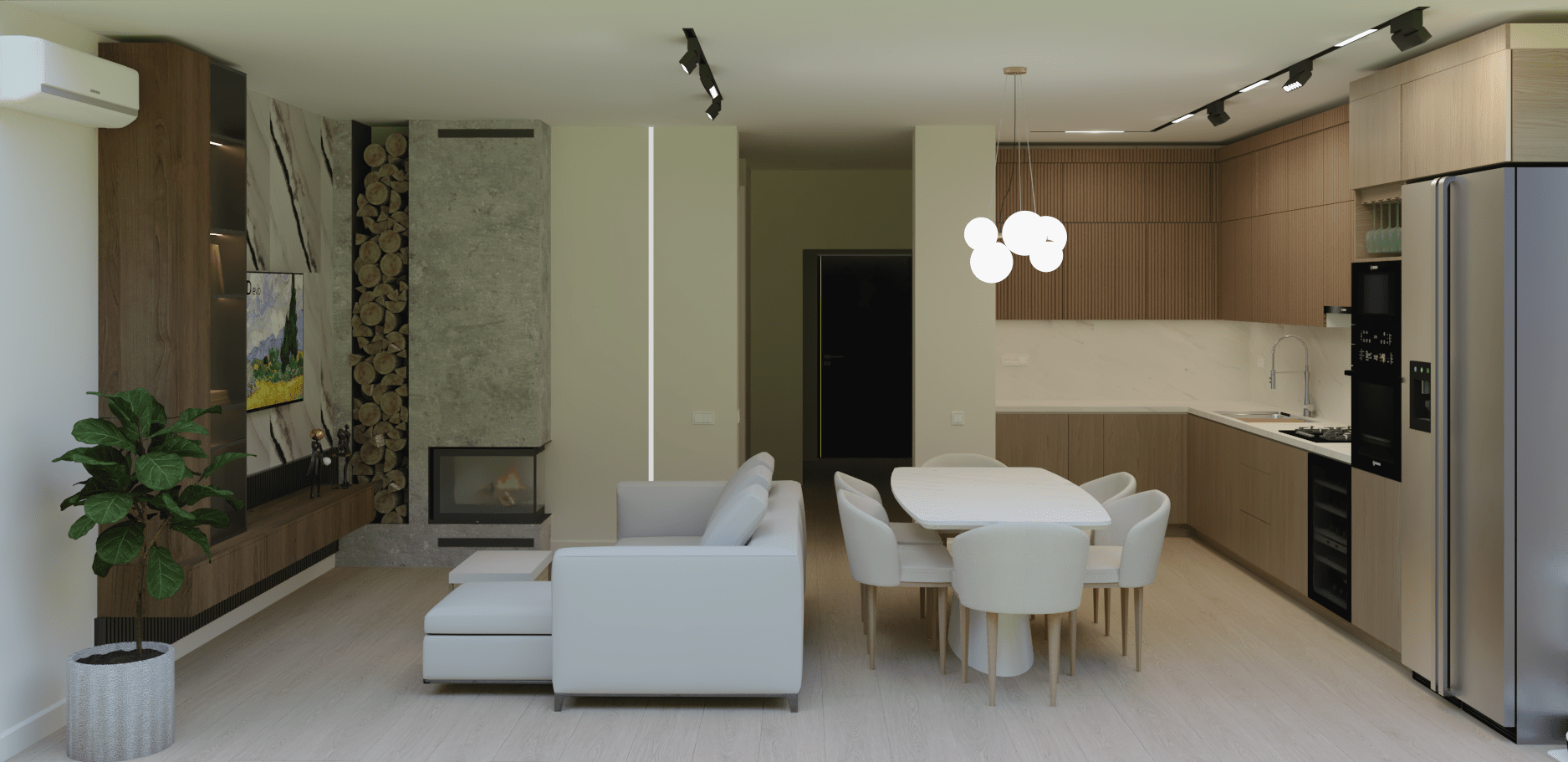 Дизайн приватного будинку 120 м² в Ірпені — кухня-вітальня